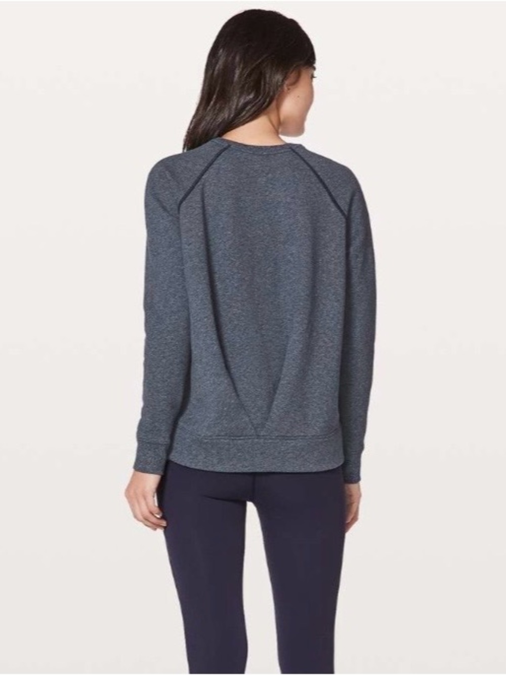 Lululemon Just Pleat It Crew Heathered Speckled True Navy S
